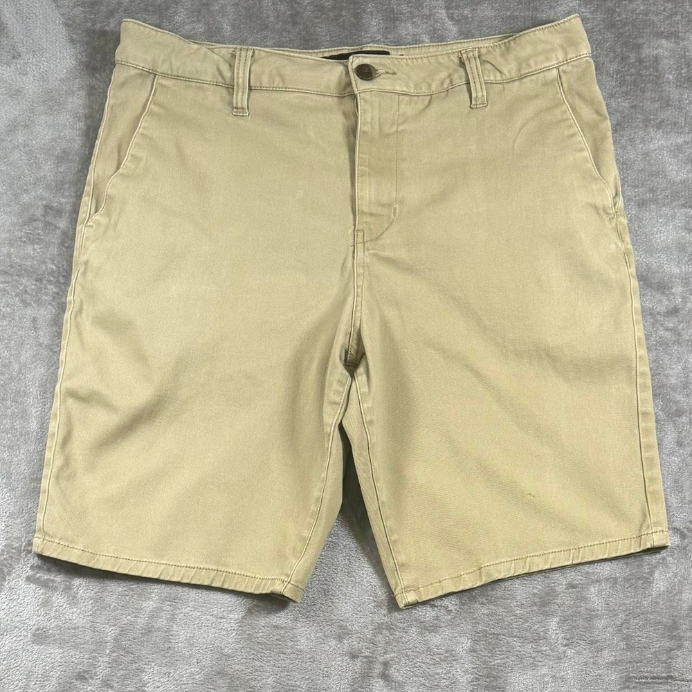 RSQ Long Chino Shorts Men's 32 Khaki Beige Skate Casual Streetwear Y2K Summer